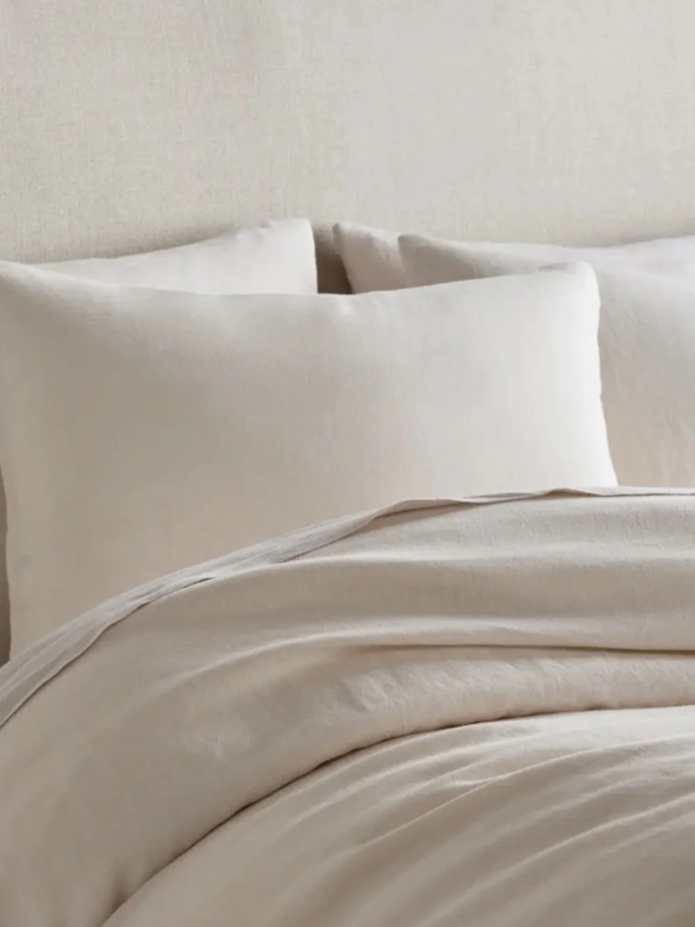 New European Linen Sham Set of 2 King Sand Tan